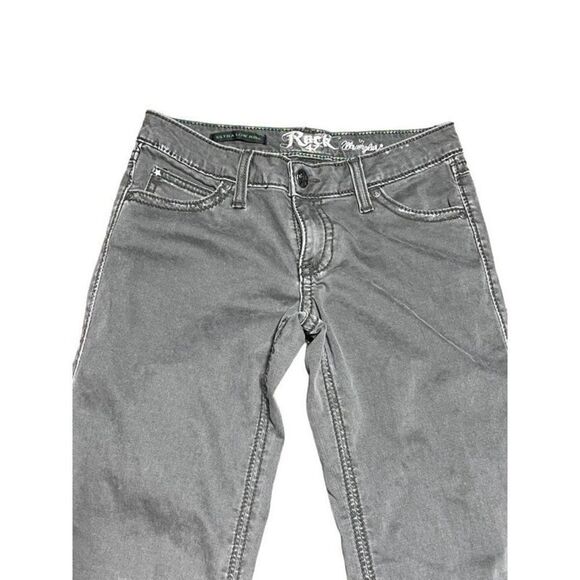 Rock 47 by Wrangler Ultra Low Rise Cropped Jeans Grey Size 1/2 - Picture 2 of 4